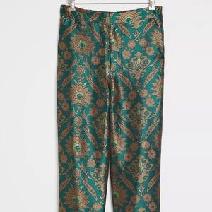Anthropologie Jacquard Trouser Pants Large NWT